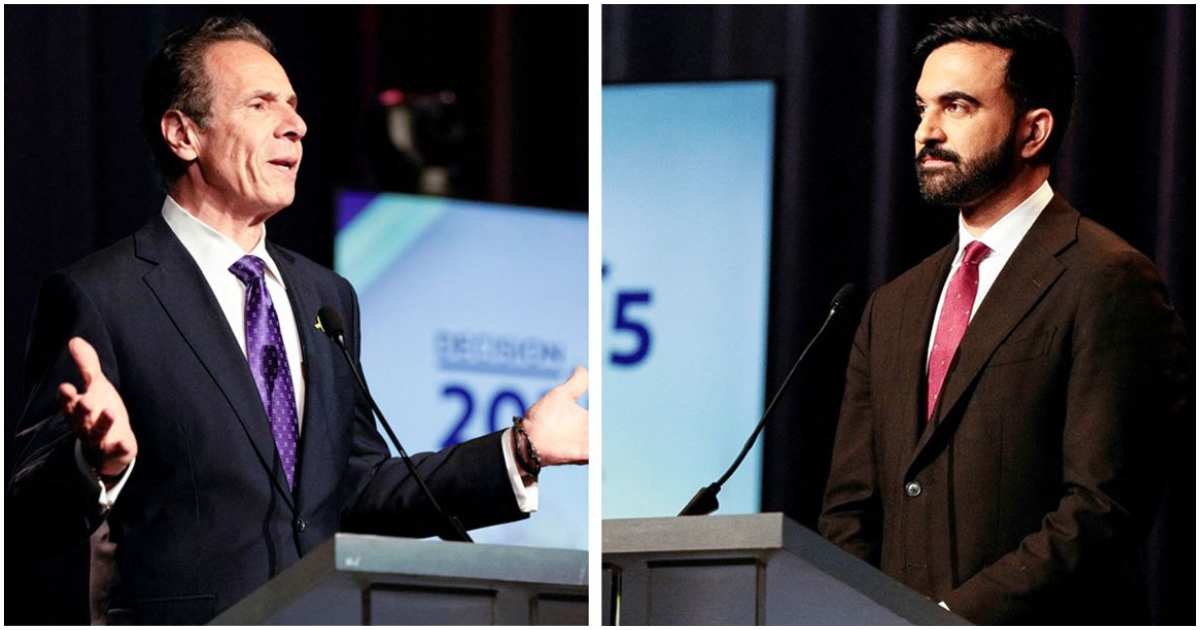 ব্যালটে ৯ জন মেয়র প্রার্থীর নাম থাকলেও মূল লড়াইটা হয় সাবেক গভর্নর ৬৭ বছর বয়সী অ্যান্ড্রু কুওমো ও ৩৩ বছর বয়সী মুসলিম অ্যাসেম্বলিম্যান জোরান মামদানির মধ্যে।  ছবি: রয়টার্স