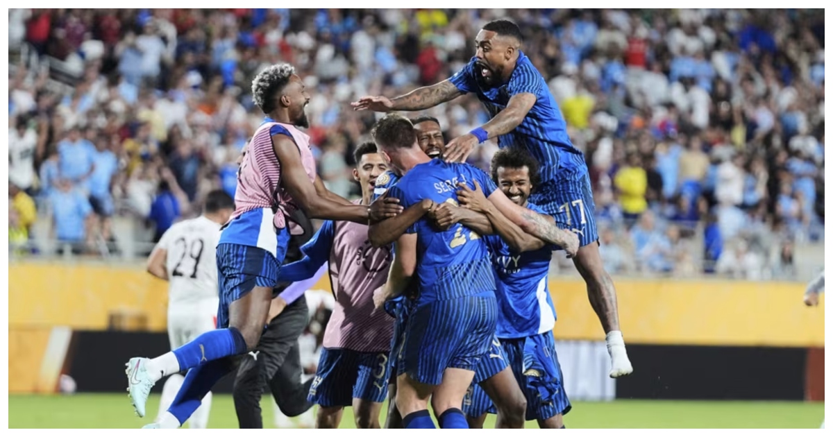 জয় উদযাপনে ব্যস্ত আল হিলালের খেলোয়াড়রা। ছবি: সিএনএ