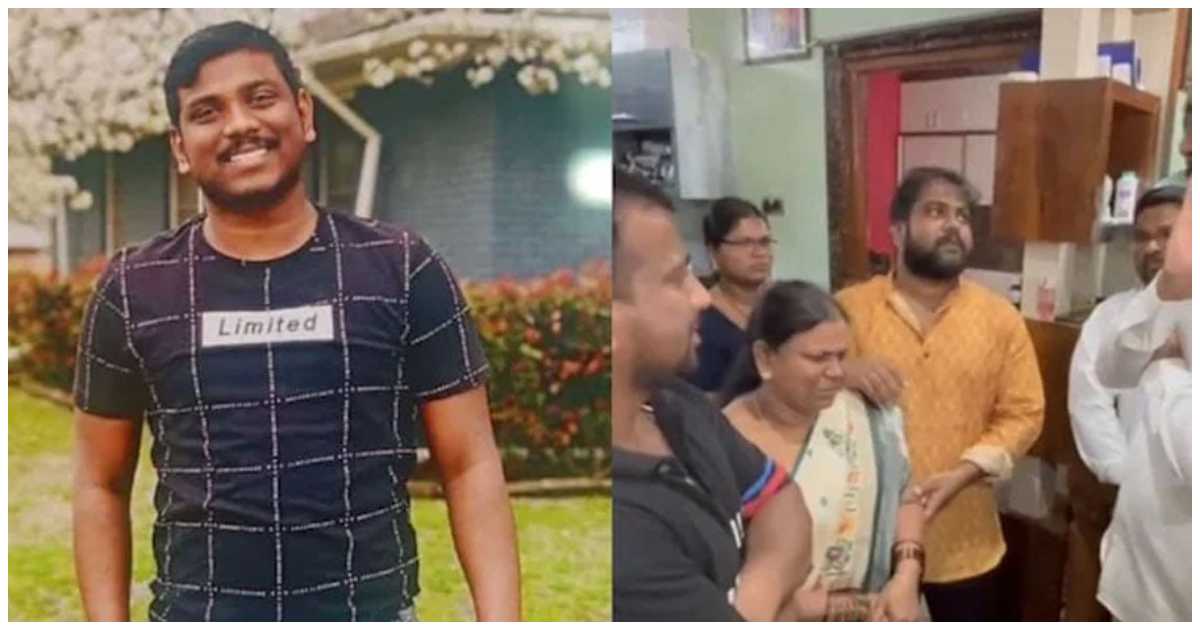 চন্দ্রশেকর পোলের (বামে) হায়দরাবাদের বাড়িতে শনিবার তার পরিবারের সঙ্গে সাক্ষাৎ করতে যান স্থানীয় রাজনীতিকরা। কোলাজ: এনডিটিভি