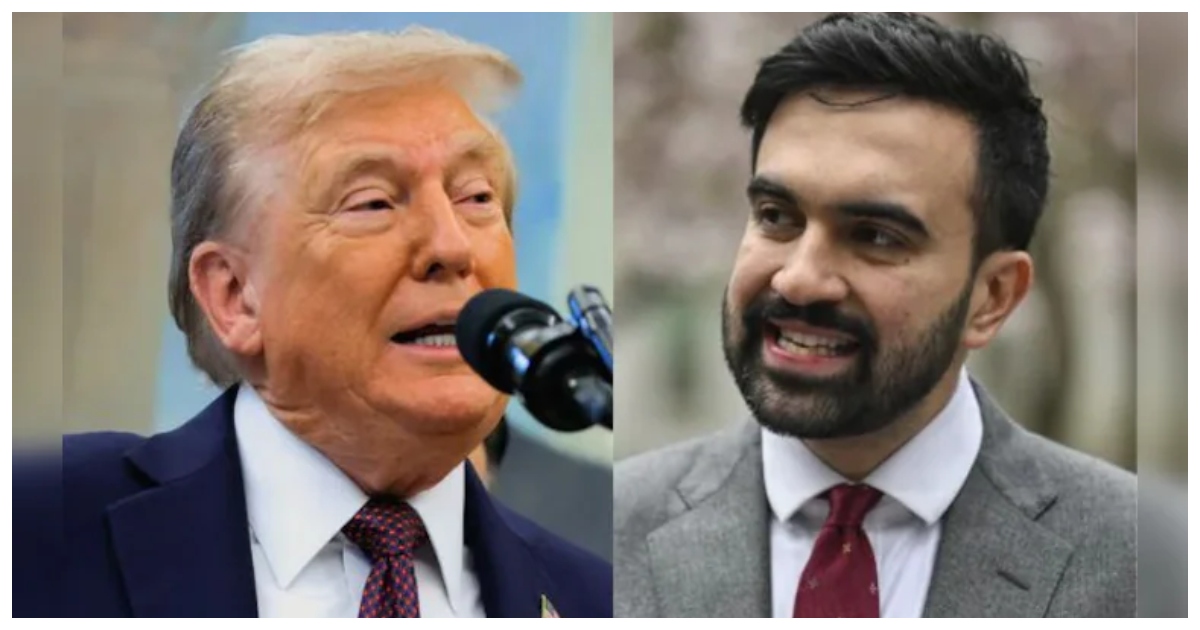 নিউ ইয়র্ক সিটির মেয়র পদপ্রার্থী জোরান মামদানি ও প্রেসিডেন্ট ডনাল্ড ট্রাম্প। কোলাজ: এনডিটিভি