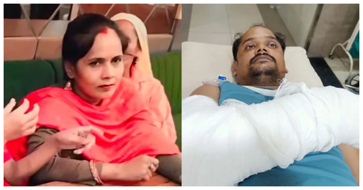 ভুক্তভোগী স্বামী ও তার স্ত্রী। ছবি: এনডিটিভি