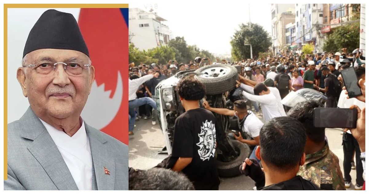 মঙ্গলবার দুপুরে পদত্যাগের ঘোষণা দেন নেপালের প্রধানমন্ত্রী। ছবি: নিউজ২৪