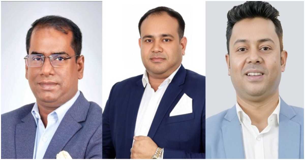 ইমার নবনির্বাচিত সভাপতি তছলিম চৌধুরী, সাধারণ সম্পাদক ফেরদৌস নাঈম পরাগ ও সহসভাপতি জাকারিয়া হোসেন জয়। ছবি: ইমা