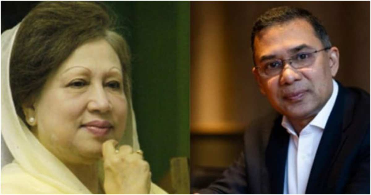 বিএনপি চেয়ারপারসন খালেদা জিয়া ও দলের ভারপ্রাপ্ত চেয়ারম্যান তারেক রহমান। কোলাজ: বাসস